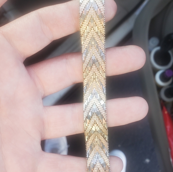 Sterling Silver Riccio Tri Colour Chain Bracelet from Designer Milor - Picture 2 of 6